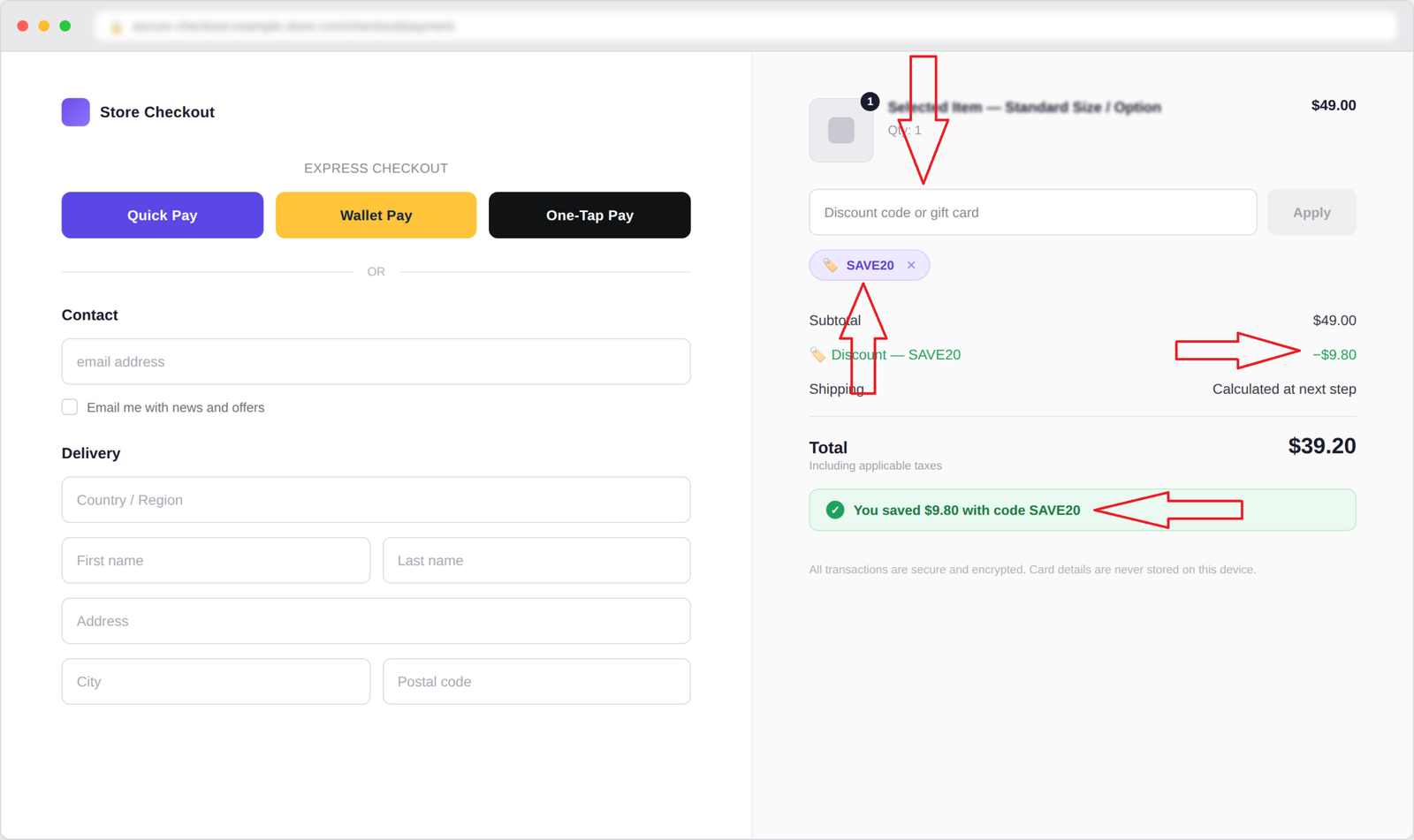 Bluetti discount code applied at checkout showing the price reduction on a power station order